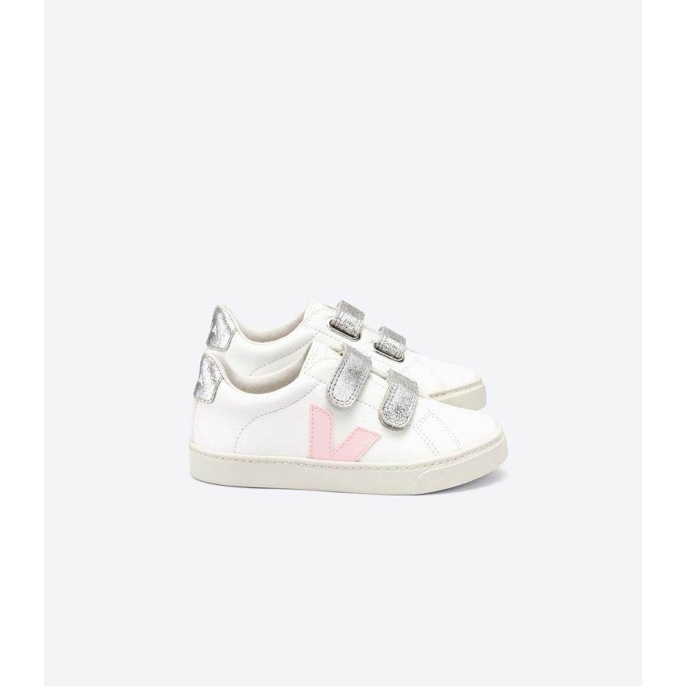 Veja ESPLAR CHROMEFREE Kids\' Shoes White/Pink | NZ 731PJJ